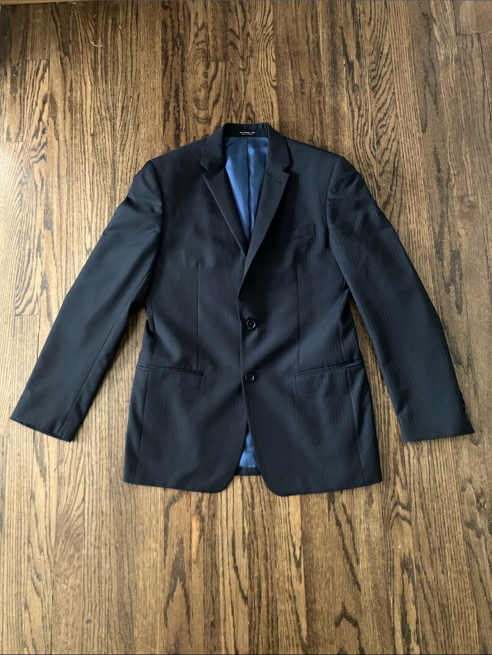 John Varvatos Navy Blue Textured Stripe Sport Coat Blazer, SoHo fit
